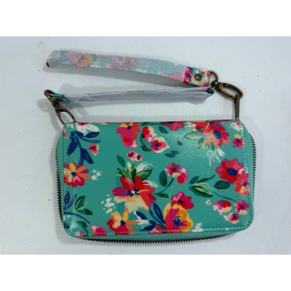 Wander Wallet Floral Bloom Wrislet 7" x 5" Water Resistant Oil Cloth